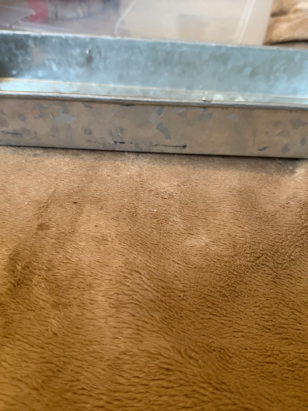 Galvanized Metal Tray - Silver
